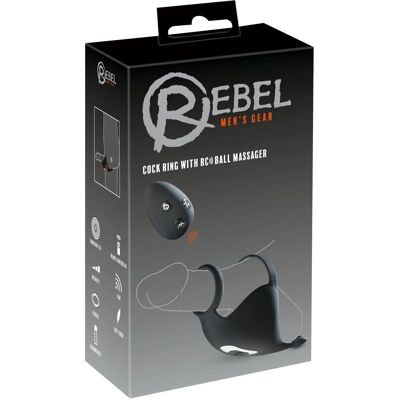 Anello pene e testicoli Rebel - Vibratore regolabile con telecomando Anello pene e testicoli Rebel - Vibratore regolabile con telecomando
