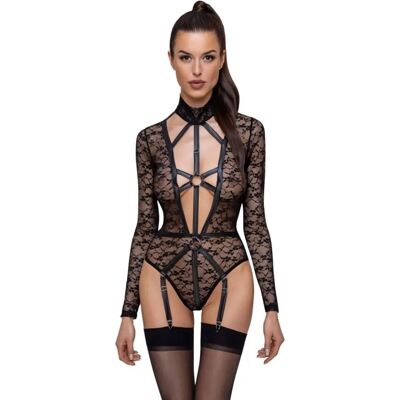Cottelli Lencería Body - Negro - Encaje Floral - Tirantes Ajustables - Sexy Cottelli Lencería Body - Negro - Encaje Floral - Tirantes Ajustables - Sexy