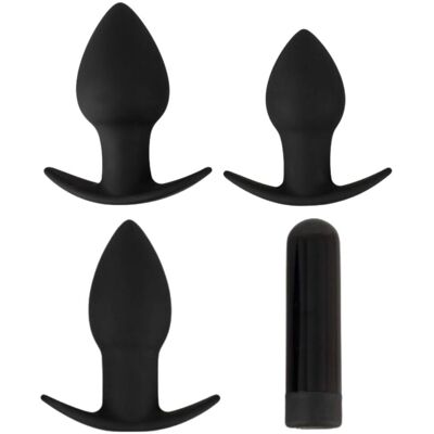 Black Velvets Anale Plug Set met Vibrerende Bullet - Volwassen Speelgoed Black Velvets Anale Plug Set met Vibrerende Bullet - Volwassen Speelgoed