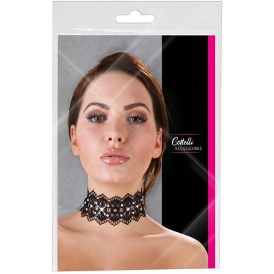 Cottelli Collier en dentelle noire et strass - Taille unique - Noir Cottelli Collier en dentelle noire et strass - Taille unique - Noir