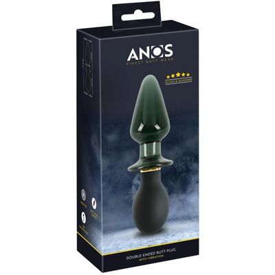 ANOS Plug Anal Bifacial con Vibración - Negro - Plug Anal ANOS Plug Anal Bifacial con Vibración - Negro - Plug Anal