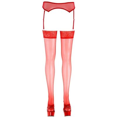 Cottelli Collection Bas Stockings - Rouge 2 - Bas et porte-jarretelles - Publicité Cottelli Collection Bas Stockings - Rouge 2 - Bas et porte-jarretelles - Publicité