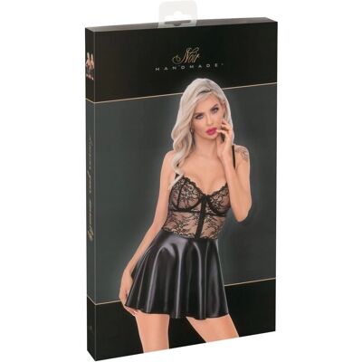 Robe courte wetlook avec dentelle - Robe Robe courte wetlook avec dentelle - Robe