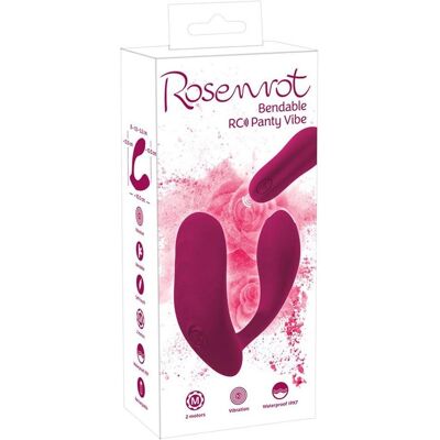 Rosenrot Vibrador de Panty RC Flexible - Impermeable, Control Remoto, Rojo Rosenrot Vibrador de Panty RC Flexible - Impermeable, Control Remoto, Rojo