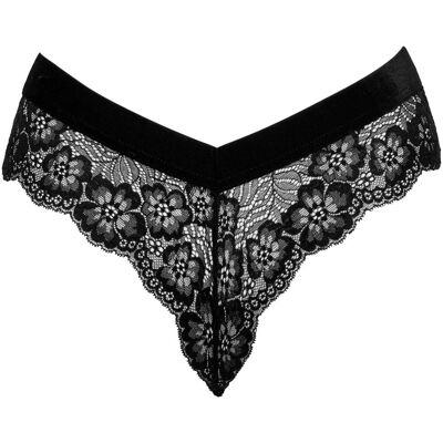 Cottelli Collection Cinta de encaje negro con cadena estimulante - Lencería Cottelli Collection Cinta de encaje negro con cadena estimulante - Lencería
