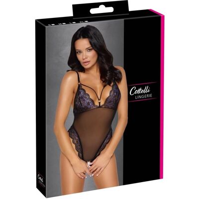 Cottelli Lingerie Body Ανοιχτό σε Powernet και Floral Lace M - Σώμα εσωρούχων Cottelli Lingerie Body Ανοιχτό σε Powernet και Floral Lace M - Σώμα εσωρούχων