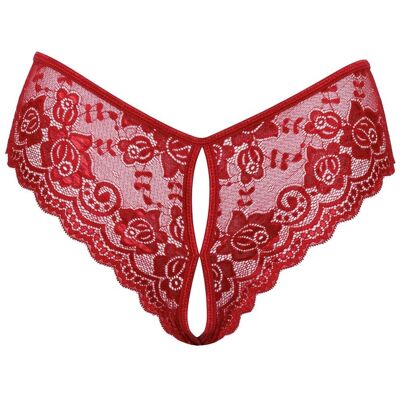 Lencería Roja de Encaje y Nudo Abierto Cottelli Collection - S Lencería Roja de Encaje y Nudo Abierto Cottelli Collection - S