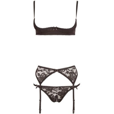 Ensemble dentelle avec bonnets ouverts - Cottelli Collection Ensemble dentelle avec bonnets ouverts - Cottelli Collection