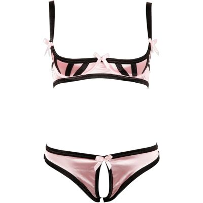 Ensemble satin rose Cottelli Collection - Lingerie Ensemble satin rose Cottelli Collection - Lingerie