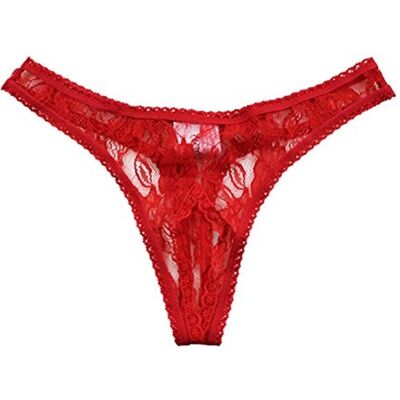 Cottelli Collection Tanga Abierto en Rojo XL - Lencería Cottelli Collection Tanga Abierto en Rojo XL - Lencería