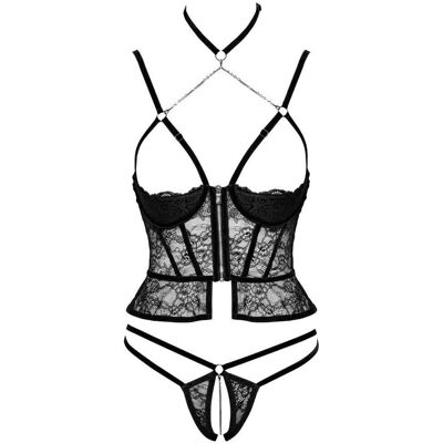 Ensemble de Lift Abierta Fina - Longline, Ouvert, Détails Velours Ensemble de Lift Abierta Fina - Longline, Ouvert, Détails Velours