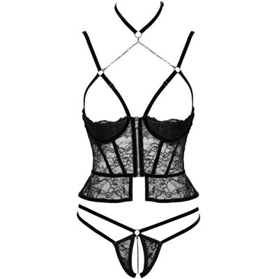 Ensemble de Lingerie en Dentelle Longue Abierta Fina Noire - Lingerie Ensemble de Lingerie en Dentelle Longue Abierta Fina Noire - Lingerie