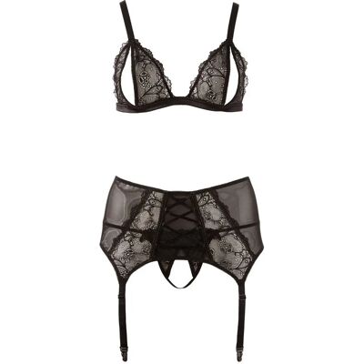 Μαύρο Σετ με Ζαρτιέρες COTTELLI COLLECTION - Γυναικείο Ρούχο Μαύρο Σετ με Ζαρτιέρες COTTELLI COLLECTION - Γυναικείο Ρούχο