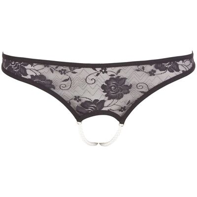 Cottelli Dessous String - Offener Schritt mit Perlenkette - Schwarz - Dessous Cottelli Dessous String - Offener Schritt mit Perlenkette - Schwarz - Dessous