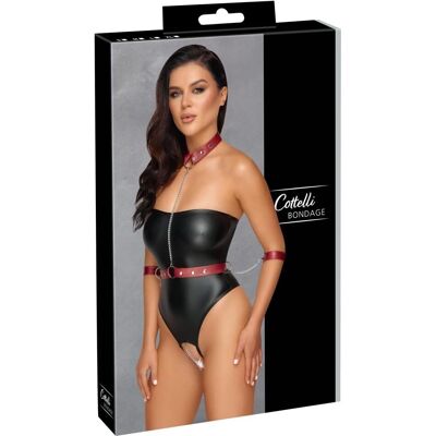 Cottelli BONDAGE Stringbody ανοιχτό - Stringbody με λεπτομέρειες Bondage - Μαύρο/Κόκκινο - L Cottelli BONDAGE Stringbody ανοιχτό - Stringbody με λεπτομέρειες Bondage - Μαύρο/Κόκκινο - L