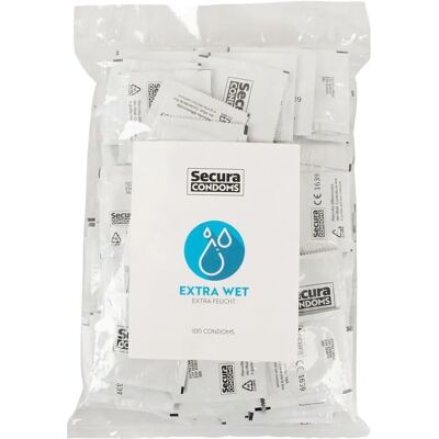 Modello Secura - Preservativi Extra Wet - 100 pezzi Modello Secura - Preservativi Extra Wet - 100 pezzi