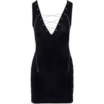 Vestido negro con cordón ajustable - Vestido Vestido negro con cordón ajustable - Vestido