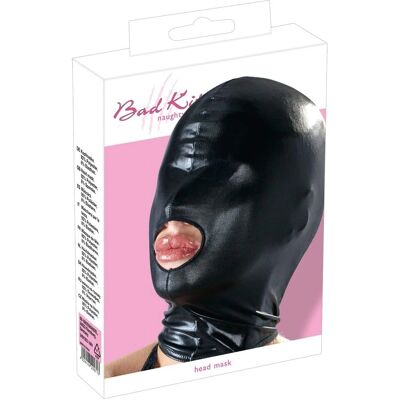 Bad Kitty Wet Look Open Mouth Hood - Svart - Hode Bad Kitty Wet Look Open Mouth Hood - Svart - Hode