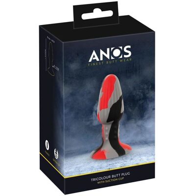 ANOS Butt Plug Tricolore - Plug anale con base di aspirazione ANOS Butt Plug Tricolore - Plug anale con base di aspirazione