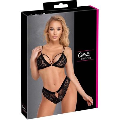 Ensemble de Lingerie en Dentelle Florale Noire - Sensuel & Romantique Ensemble de Lingerie en Dentelle Florale Noire - Sensuel & Romantique