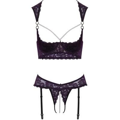 Ensemble de Lingerie Floral Hebe Plus - Violet, 75B/S Ensemble de Lingerie Floral Hebe Plus - Violet, 75B/S
