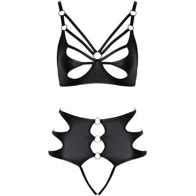 Ensemble de lingerie noir Cottelli Collection avec soutien-gorge en forme de papillon et slip taille haute Ensemble de lingerie noir Cottelli Collection avec soutien-gorge en forme de papillon et slip taille haute