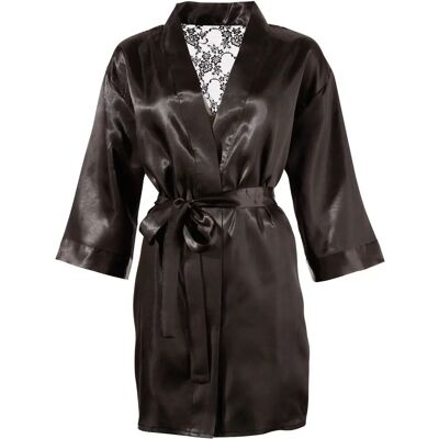 Cottelli Collection Zwarte Kant Kimono - Nachtkleding Cottelli Collection Zwarte Kant Kimono - Nachtkleding