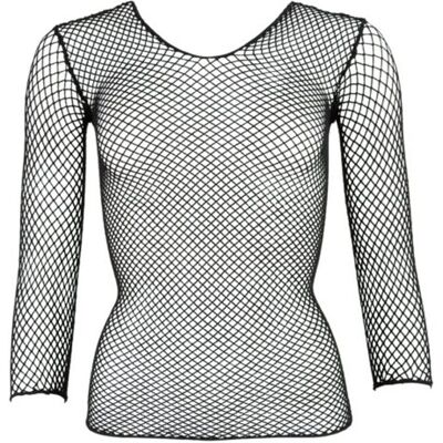 Chemise en mesh noire NO:XQSE - Manches longues, Transparente Chemise en mesh noire NO:XQSE - Manches longues, Transparente