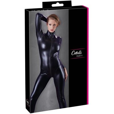 Cottelli Collection Party Wetlook Jumpsuit - Black Cottelli Collection Party Wetlook Jumpsuit - Black