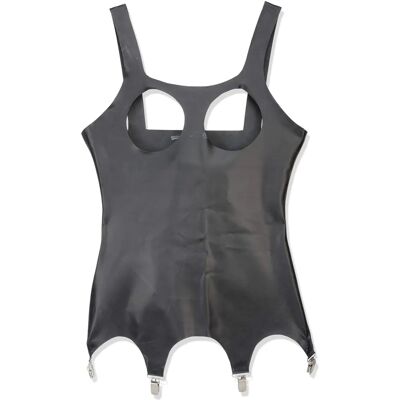 Late X Basque en latex noir avec coupes ouvertes Late X Basque en latex noir avec coupes ouvertes