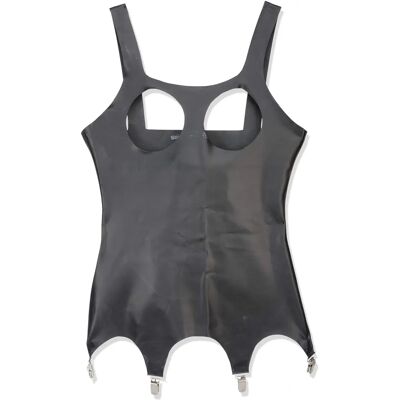 The Latex Collection Corset en latex noir avec coupes ouvertes The Latex Collection Corset en latex noir avec coupes ouvertes