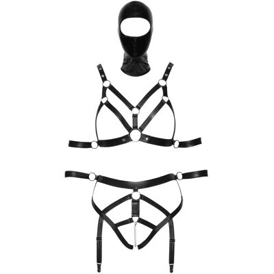 Ensemble de Bondage XS de Bad Kitty - Manchettes & Masque Ensemble de Bondage XS de Bad Kitty - Manchettes & Masque