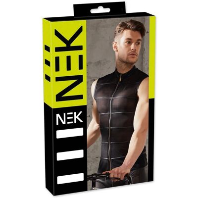 Chemise NEK à rayures wetlook noire Chemise NEK à rayures wetlook noire