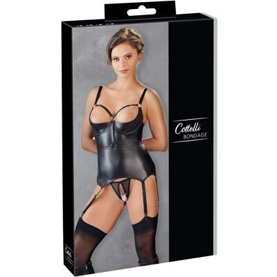 Cottelli Bondage Strapshemd with Open Cups & String - Black L Cottelli Bondage Strapshemd with Open Cups & String - Black L