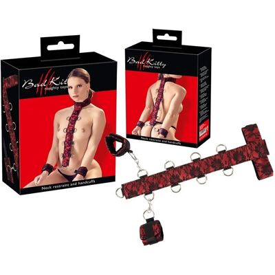 Bad Kitty Bondage Set - Halsband & Handfängsel - Lyxigt Satäng & Spets Bad Kitty Bondage Set - Halsband & Handfängsel - Lyxigt Satäng & Spets