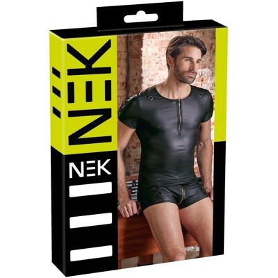Chemise NEK noire à finition mate, courte fermeture Chemise NEK noire à finition mate, courte fermeture