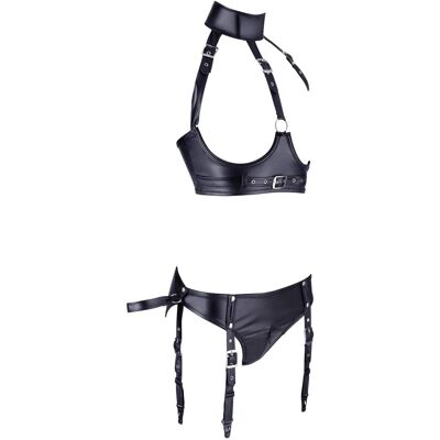 Cottelli Collection Avoin Harness Lingerie Set - Musta BDSM Cottelli Collection Avoin Harness Lingerie Set - Musta BDSM