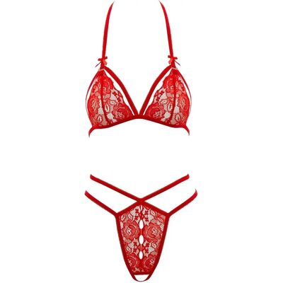 Cottelli Collection Punainen XL pitsisetti - Housut Cottelli Collection Punainen XL pitsisetti - Housut