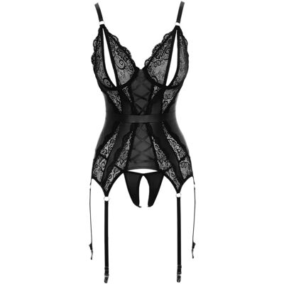 Cottelli Collection Body avec porte-jarretelles - Noir - Bodysuit Cottelli Collection Body avec porte-jarretelles - Noir - Bodysuit