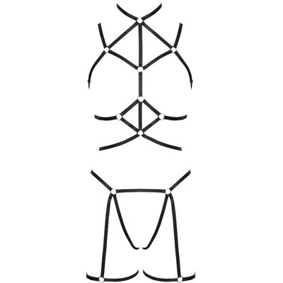 Cottelli LINGERIE Harnas-Set inclusief String zwart S-L - Lingerie Cottelli LINGERIE Harnas-Set inclusief String zwart S-L - Lingerie