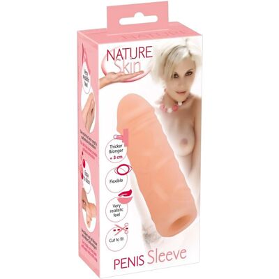 Nature Skin Penissleeve - +3cm, Realisztikus, Puha, Rugalmas - Péniszt hosszabbító Nature Skin Penissleeve - +3cm, Realisztikus, Puha, Rugalmas - Péniszt hosszabbító