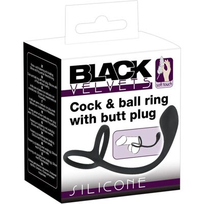 Black Velvets Silikon 3-in-1 Cock & Ball Ringe mit Analplug Black Velvets Silikon 3-in-1 Cock & Ball Ringe mit Analplug