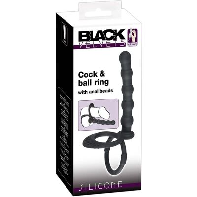 Penis- och testikelring med anal dildo - BDSM-leksak Penis- och testikelring med anal dildo - BDSM-leksak