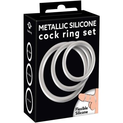 You2Toys Metallisk silikon cock ring-set - Erektion stöd You2Toys Metallisk silikon cock ring-set - Erektion stöd