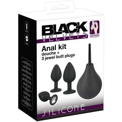Set anal Black Velvets - Silicona, 3 Tamaños, Con Ducha Set anal Black Velvets - Silicona, 3 Tamaños, Con Ducha