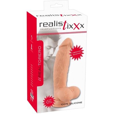 Vibratore ricaricabile Realistixxx Torero - Naturale, 21cm, Saugfuß Vibratore ricaricabile Realistixxx Torero - Naturale, 21cm, Saugfuß