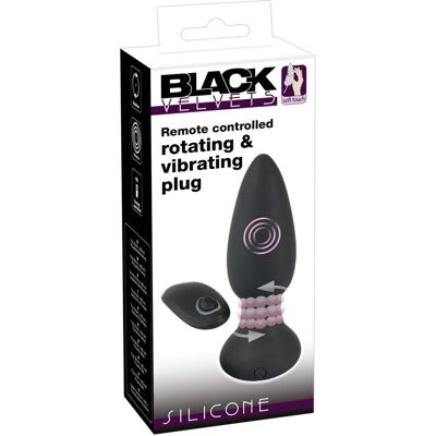 Black Velvets Uppladdningsbar Fjernkontroll Roterande Analplug - 14cm Black Velvets Uppladdningsbar Fjernkontroll Roterande Analplug - 14cm