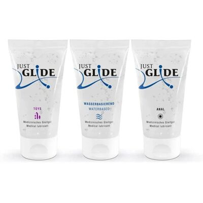 Just Glide Wasser, Anal, Erdbeer Gleitmittel Pack 3x50ml Just Glide Wasser, Anal, Erdbeer Gleitmittel Pack 3x50ml