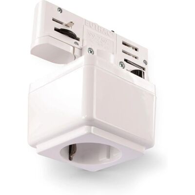 Eutrac Prise Multi Adaptateur 3 Phases - 240V, Blanc - Montage Rail - Publicité Eutrac Prise Multi Adaptateur 3 Phases - 240V, Blanc - Montage Rail - Publicité