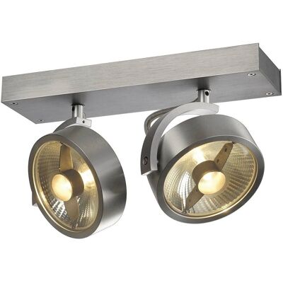 SLV KALU - Podwójna sufitowa lampa z szczotkowanego aluminium z GU10/QPAR111, 2x 75W max SLV KALU - Podwójna sufitowa lampa z szczotkowanego aluminium z GU10/QPAR111, 2x 75W max
